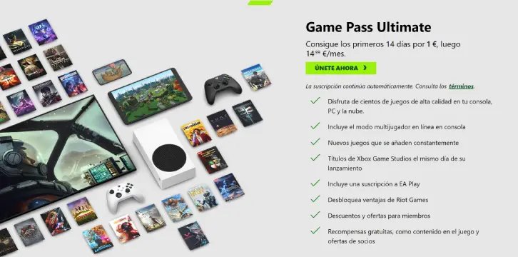 Xbox Game Pass Ultimate subscription screen