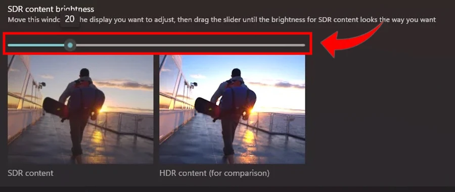 Adjusting the brightness of SDR content